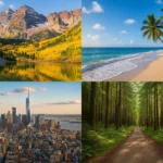 Best weekend getaways in the USA 2025 collage